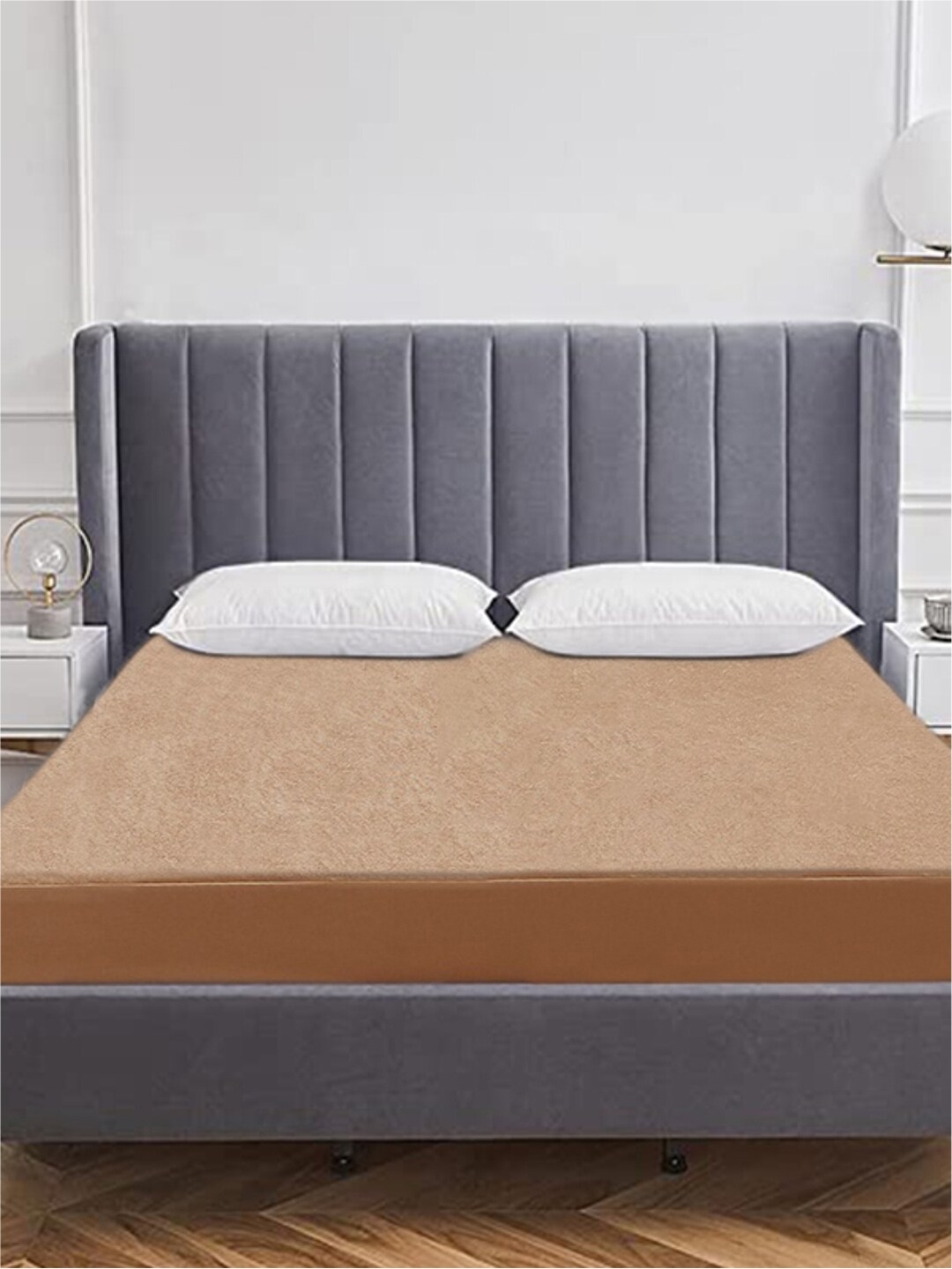 

URBAN SPACE Beige Terry Cotton Waterproof Mattress Protector