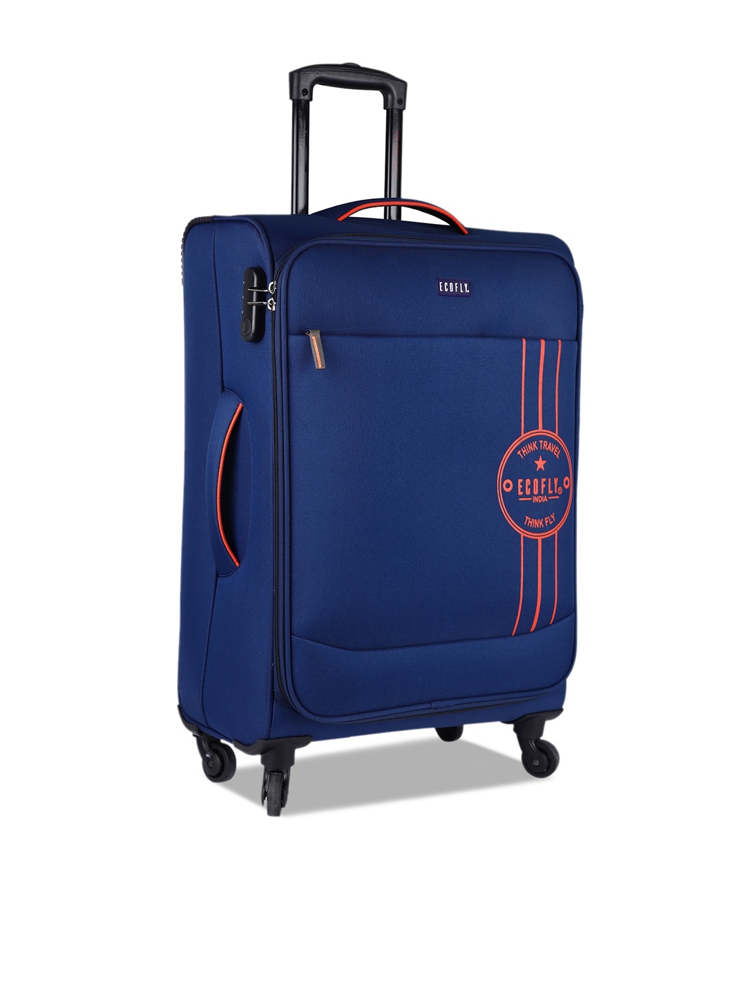 

fly Set Of 2 Printed Soft-Sided Trolley Bags, Navy blue