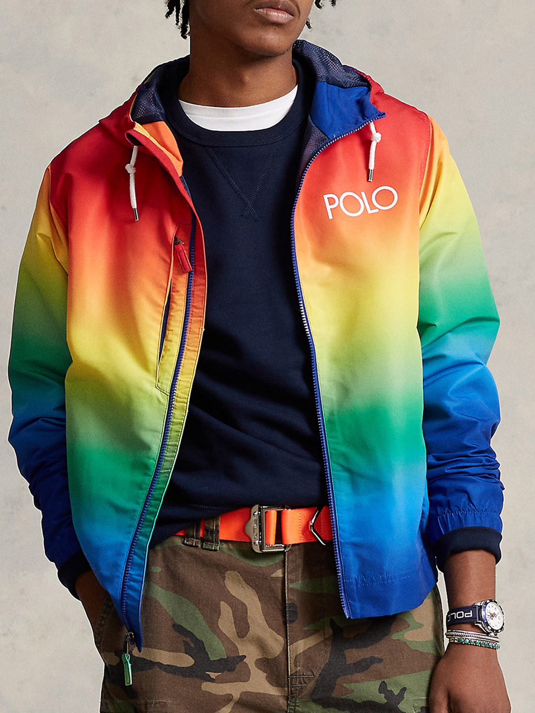 

Polo Ralph Lauren Ombre Hooded Bomber Jacket, Red