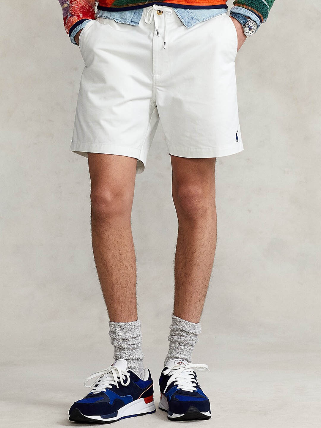 

Polo Ralph Lauren Men Mid-Rise Cotton Shorts, White