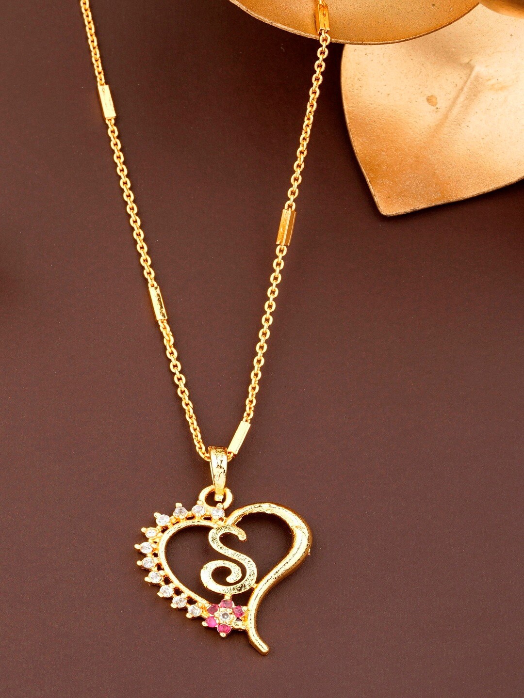 

JEWEL WORLD Gold-Plated Letter S Necklace