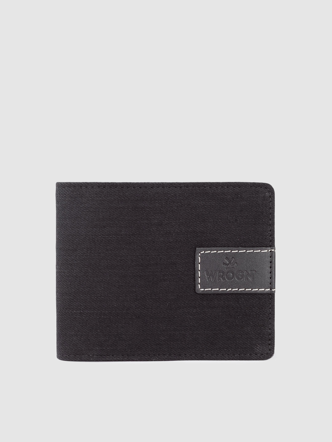 

WROGN Men Leather Two Fold Wallet, Black