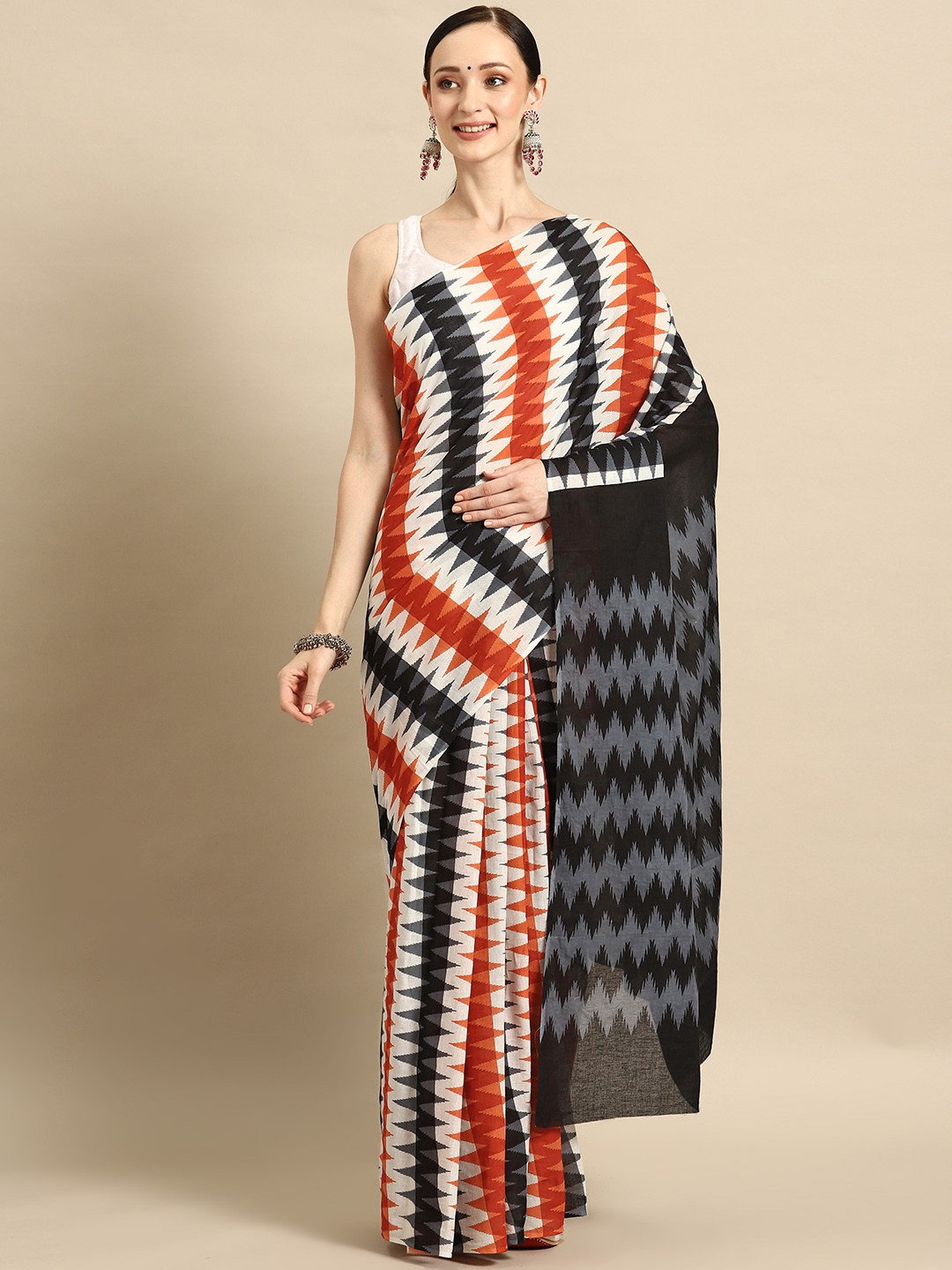 

BUTA BUTI Printed Ready to Wear Saree, Orange