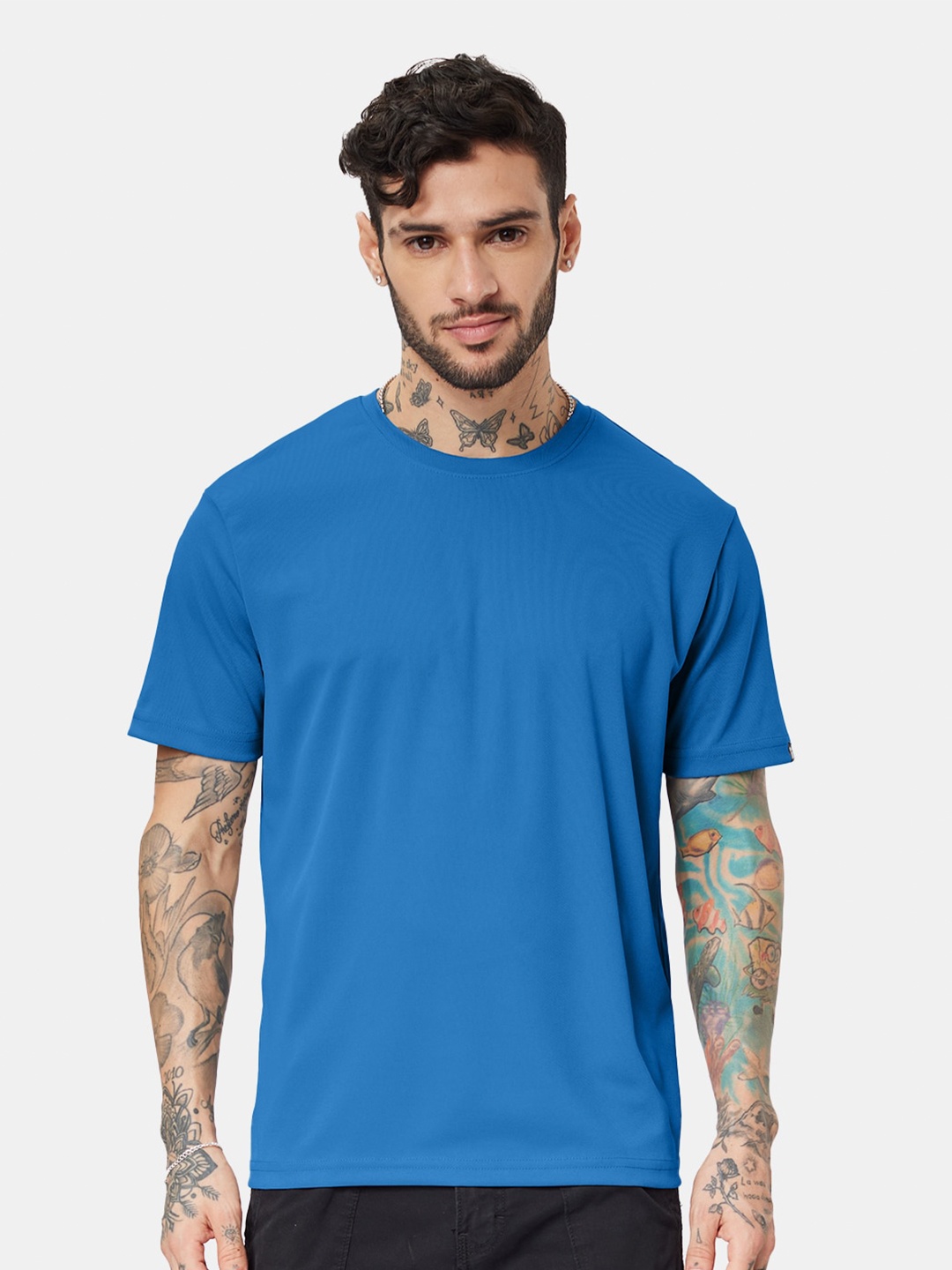 

The Souled Store Blue Oversized Pure Cotton T-shirt
