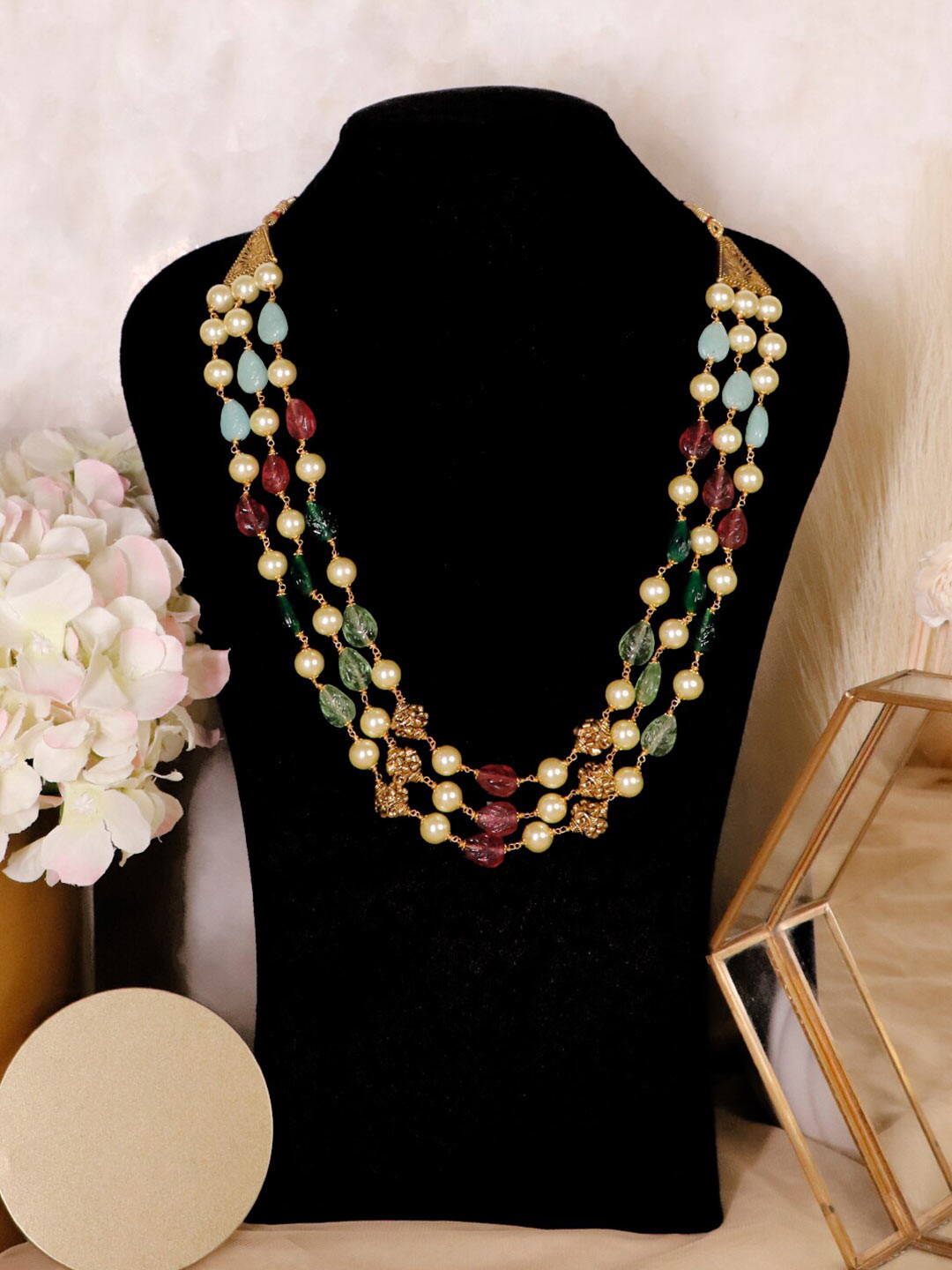 

Ishhaara Brass-Plated Layered Necklace, Gold