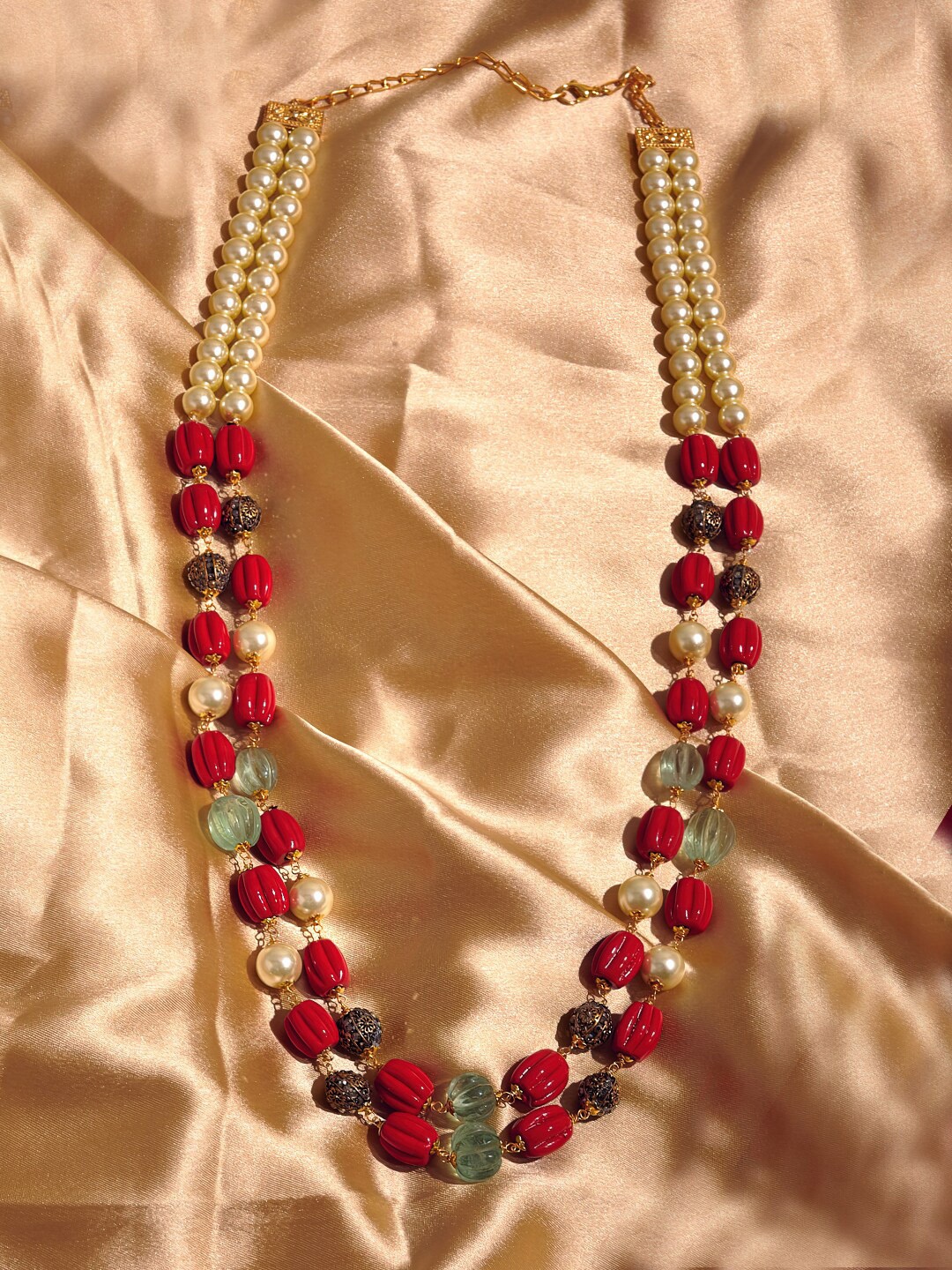 

Ishhaara Brass-Plated Layered Necklace, Gold