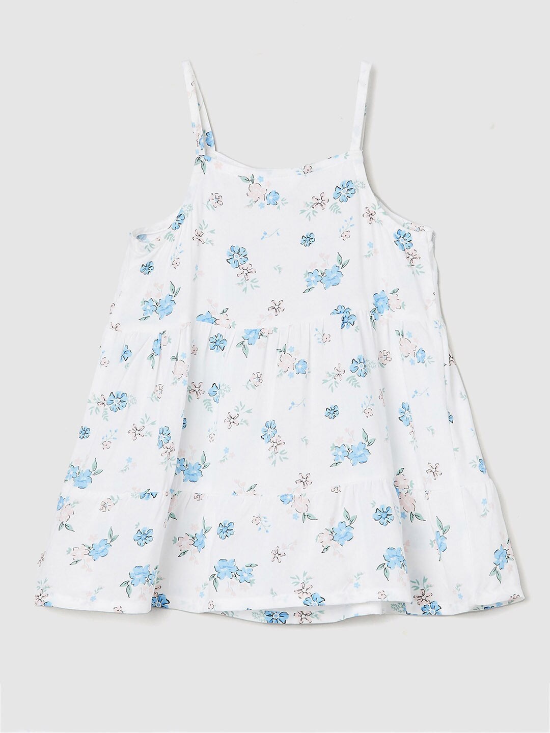 

max Girls Floral Printed A-Line Top, White