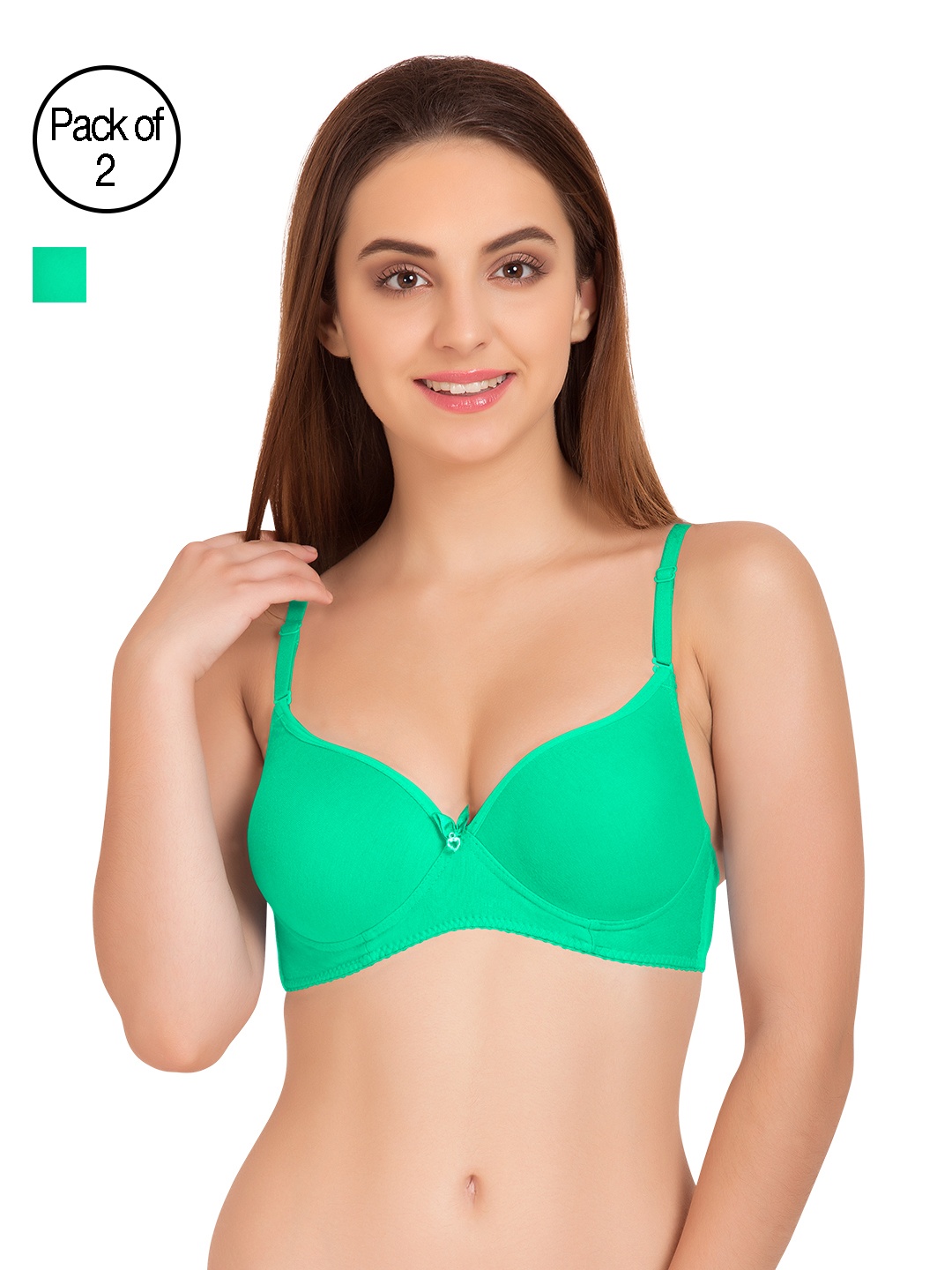 

Tweens Pack of 2 Full-Coverage T-shirt Bras TW91520, Sea green