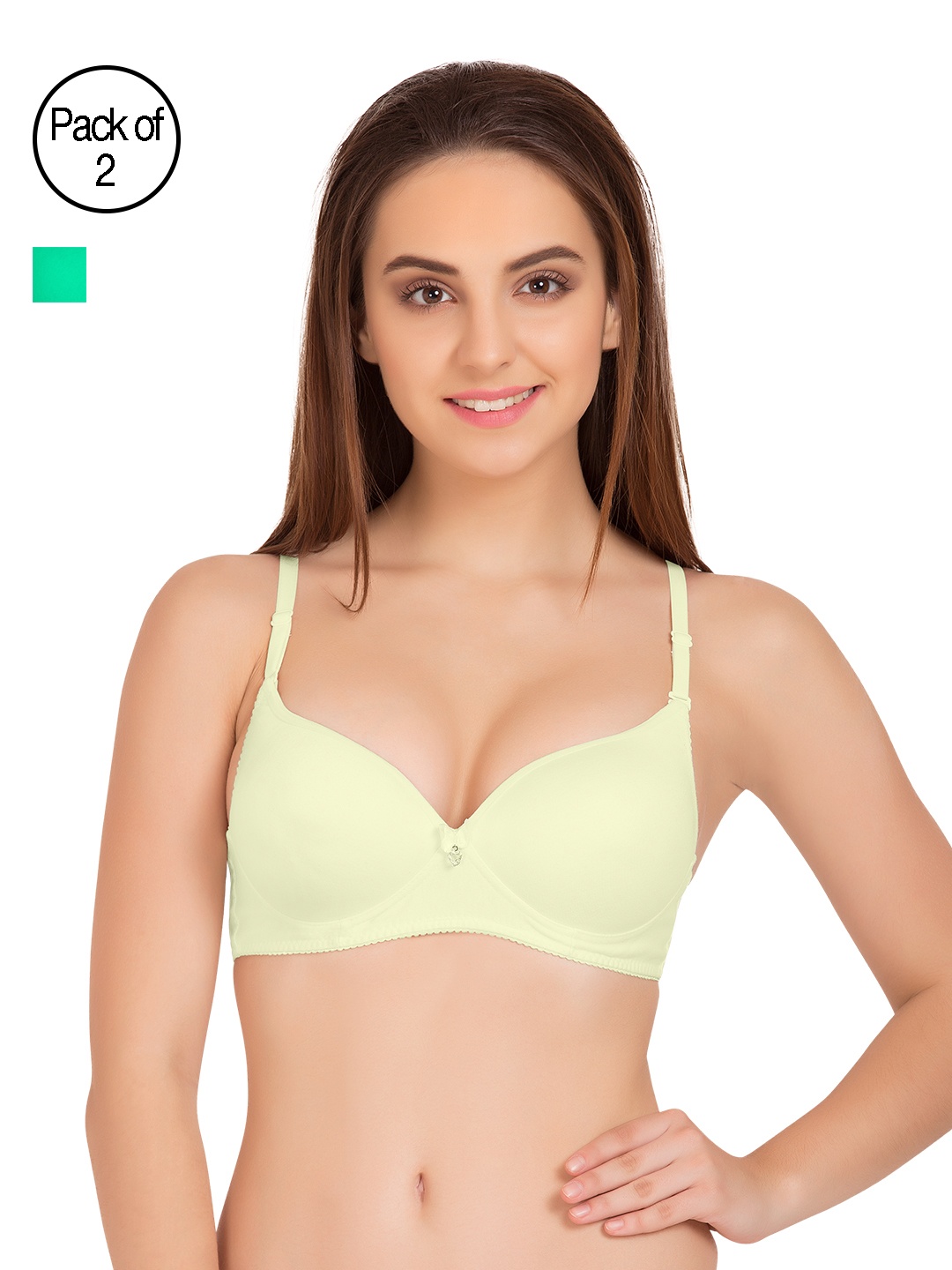 

Tweens Pack of 2 Full-Coverage T-shirt Bras TW91520, Sea green