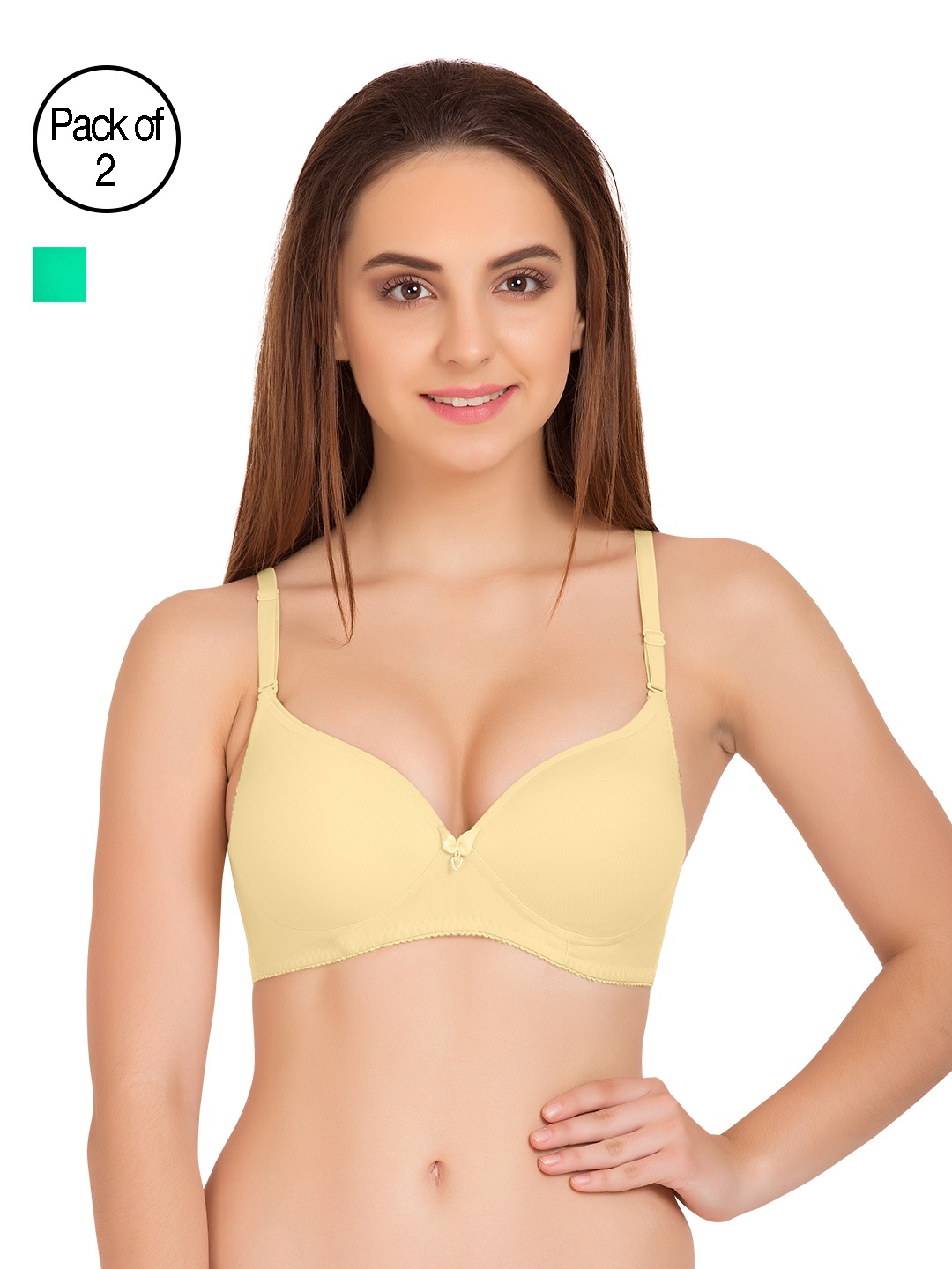 

Tweens Pack of 2 Full-Coverage T-shirt Bras TW91520, Sea green