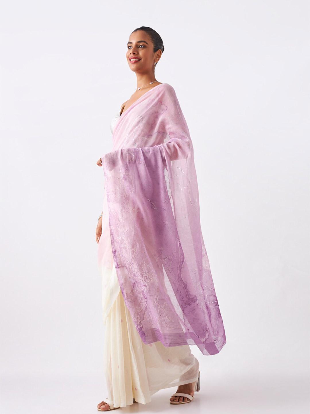 

Taneira Dyed Silk Cotton Saree, Pink