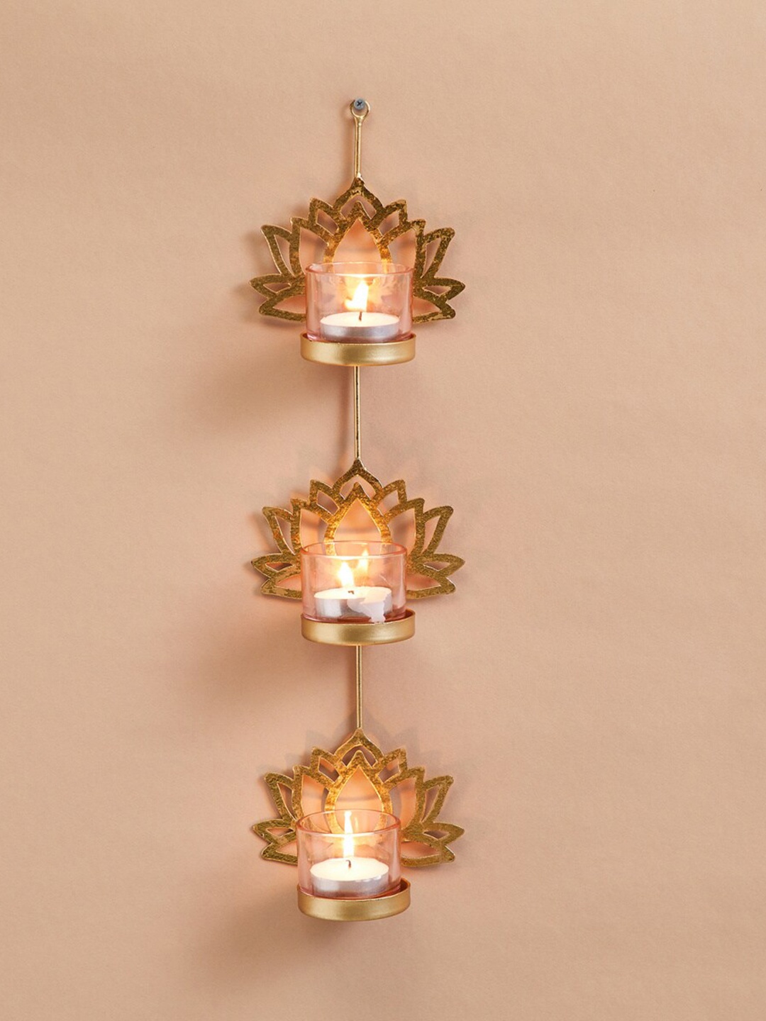 

Home Centre Beige 3 Pieces Embellished T-Light Candle Holders