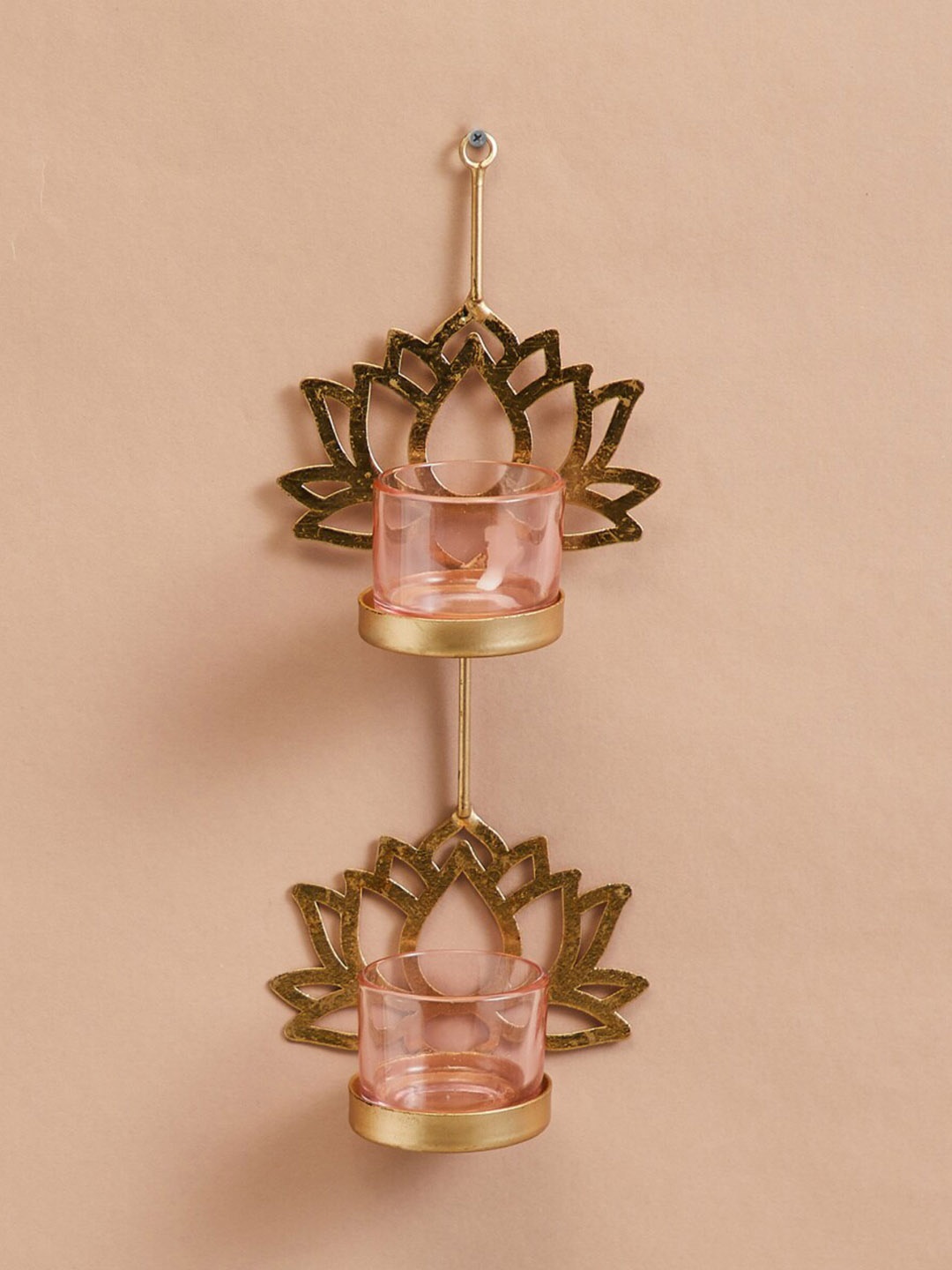 

Home Centre Corsica Kamal Gold Toned & Pink Embellished T-Light Candle Holder