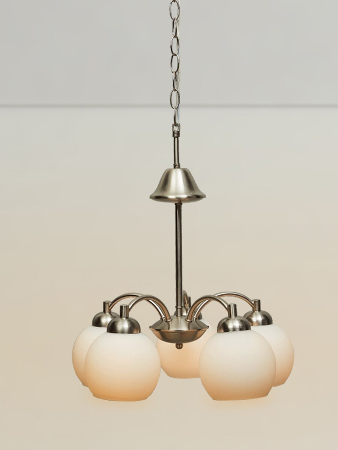 

Home Centre Melody Lustre Silver-Toned Glass & Metal Ceiling Lamp