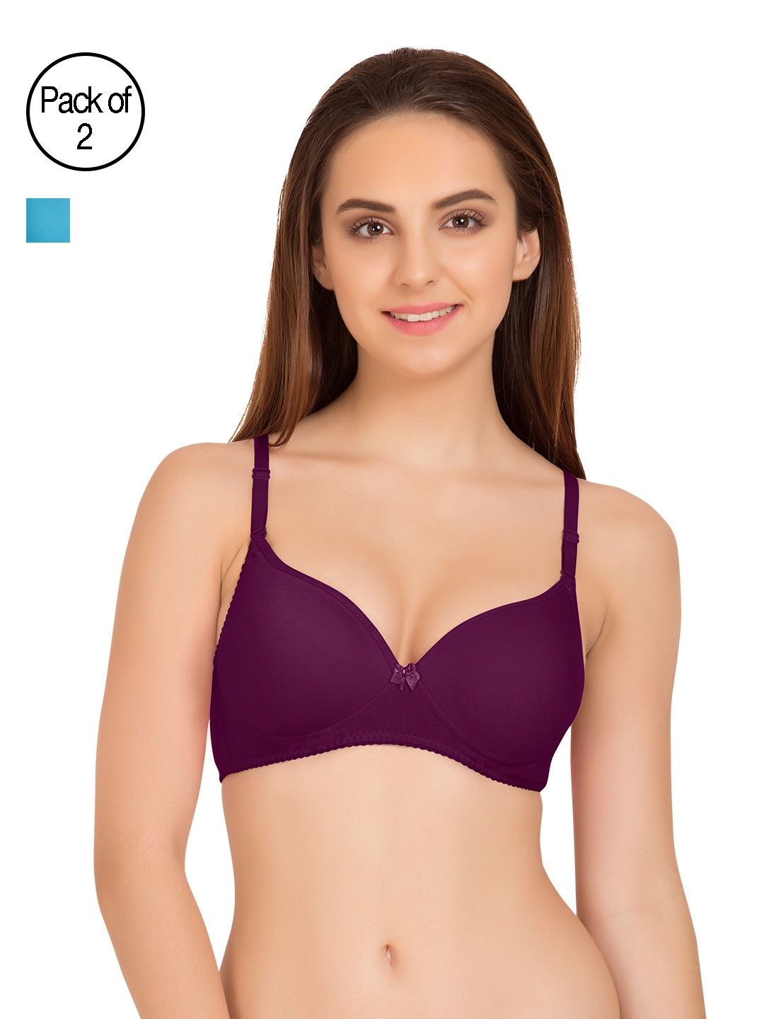

Tweens Pack of 2 Medium-Coverage T-shirt Bras TW91520, Purple