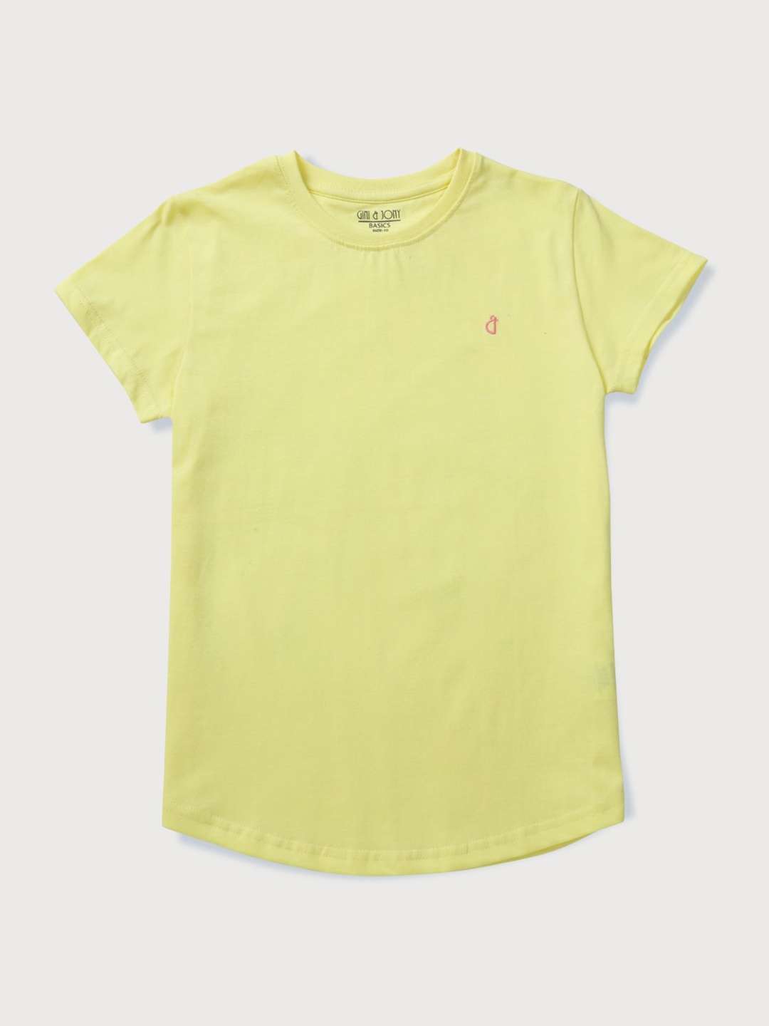 

Gini and Jony Girls Round Neck Short Sleeves Cotton T-shirt, Yellow