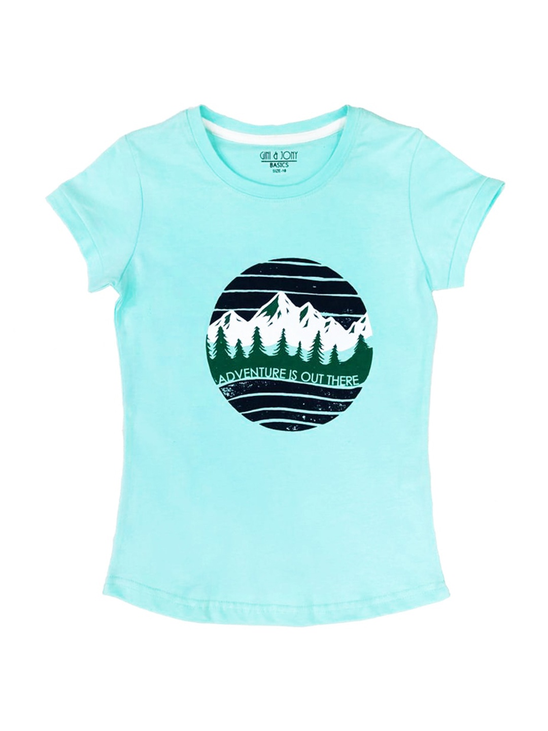 

Gini and Jony Infant Girls Graphic Printed Cotton T-Shirt, Blue