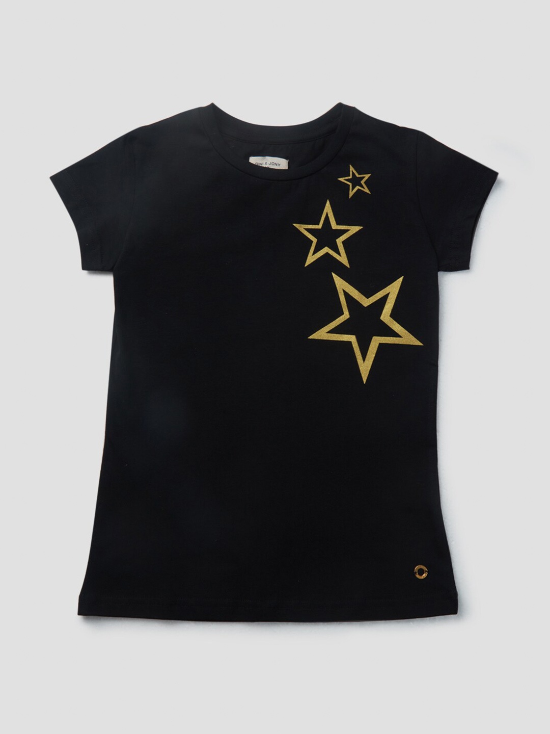 

Gini and Jony Girls Conversational Printed Cotton T-Shirt, Black