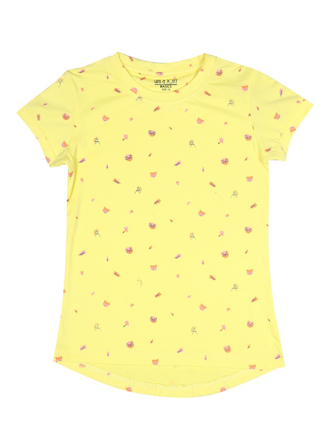 

Gini and Jony Infant Girls Conversational Printed Round Neck Cotton T-Shirt, Yellow