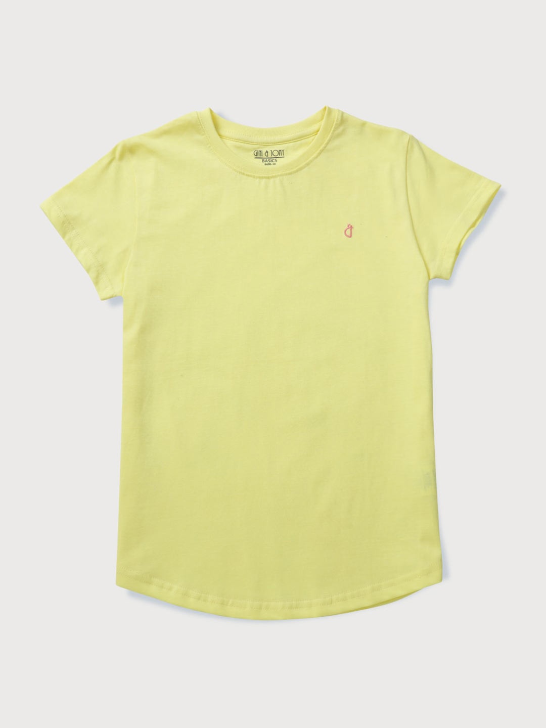 

Gini and Jony Girls Round Neck Short Sleeves Cotton T-shirt, Yellow