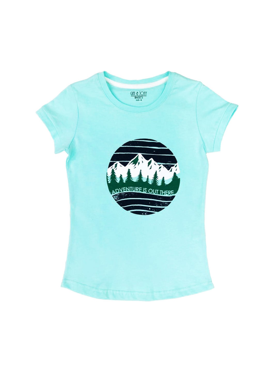 

Gini and Jony Girls Graphic Printed Cotton T-shirt, Blue