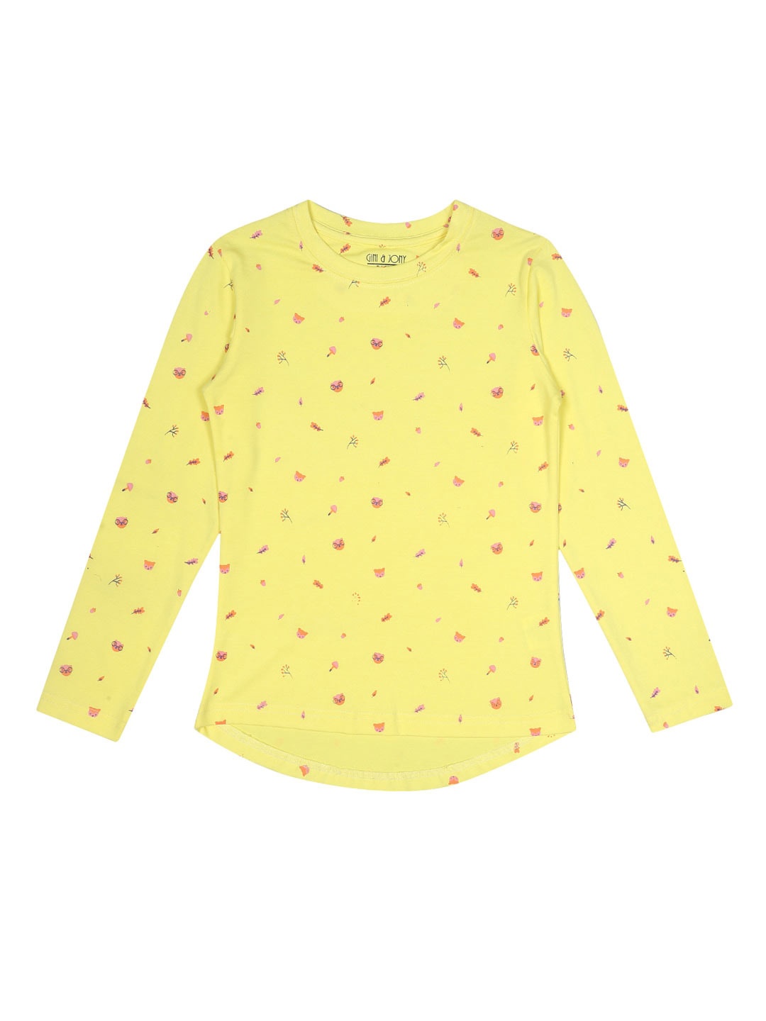

Gini and Jony Girls Conversational Printed Cotton T-shirt, Yellow
