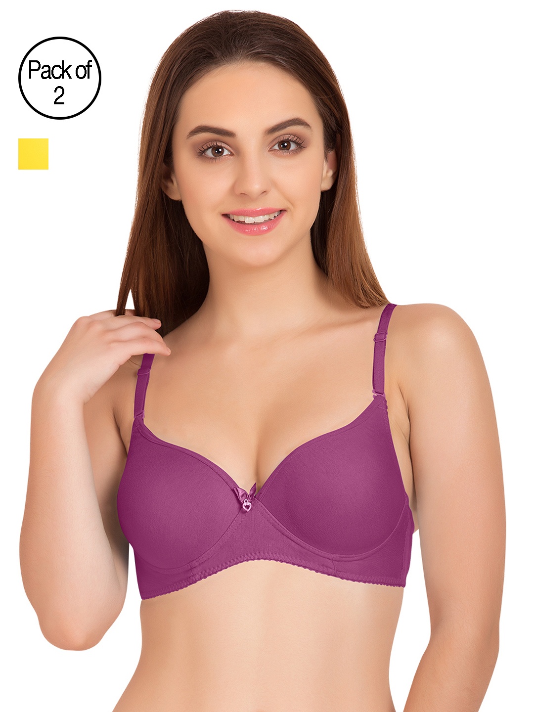 

Tweens Pack of 2 Medium-Coverage T-shirt Bras TW91520, Purple