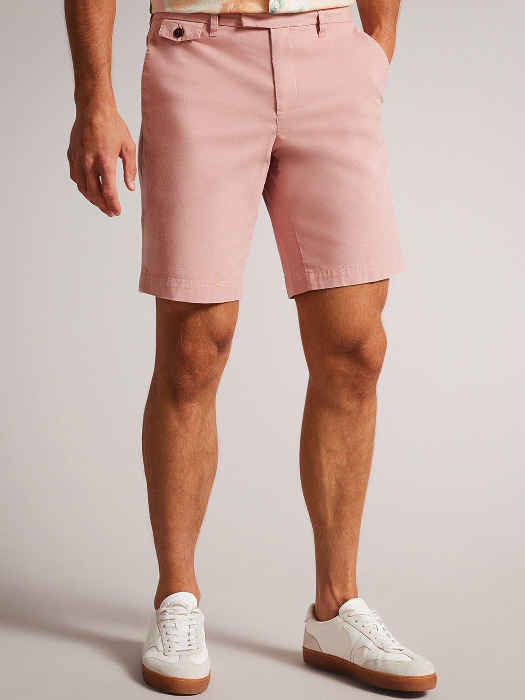 

Ted Baker Men Mid-Rise Cotton Chino Shorts, Pink