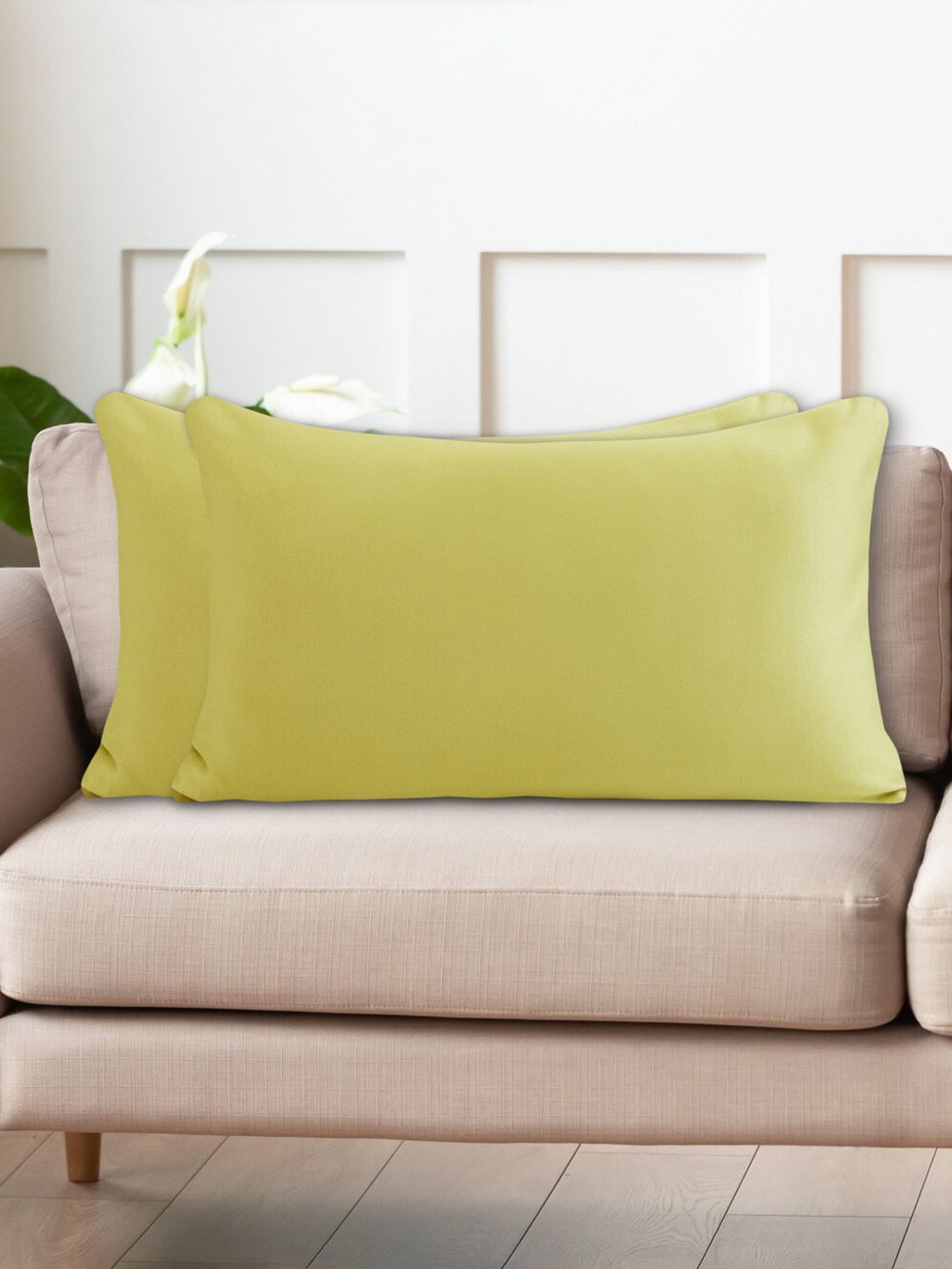 

Home Centre Green 2 Pieces Rectangle Cushion Covers