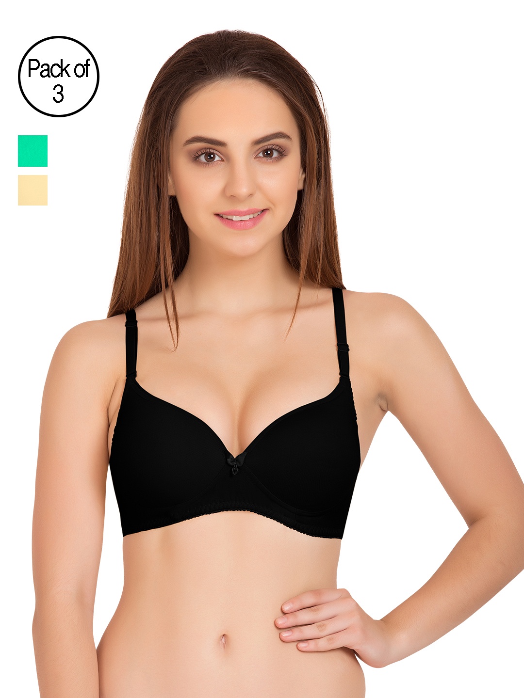 

Tweens Pack of 3 Medium-Coverage T-shirt Bras TW91520, Black