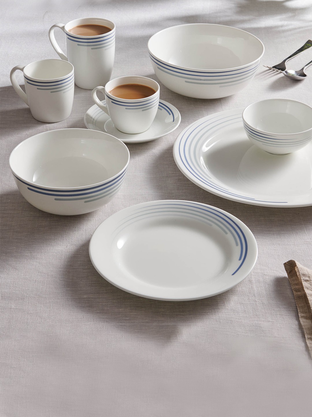 

Home Centre Lucas White & Blue Printed Bone China Side Plate