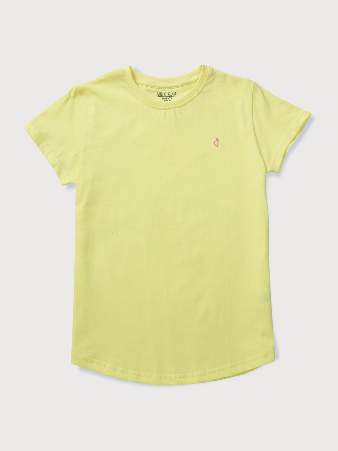 

Gini and Jony Round Neck Cap Sleeve Cotton Top, Yellow