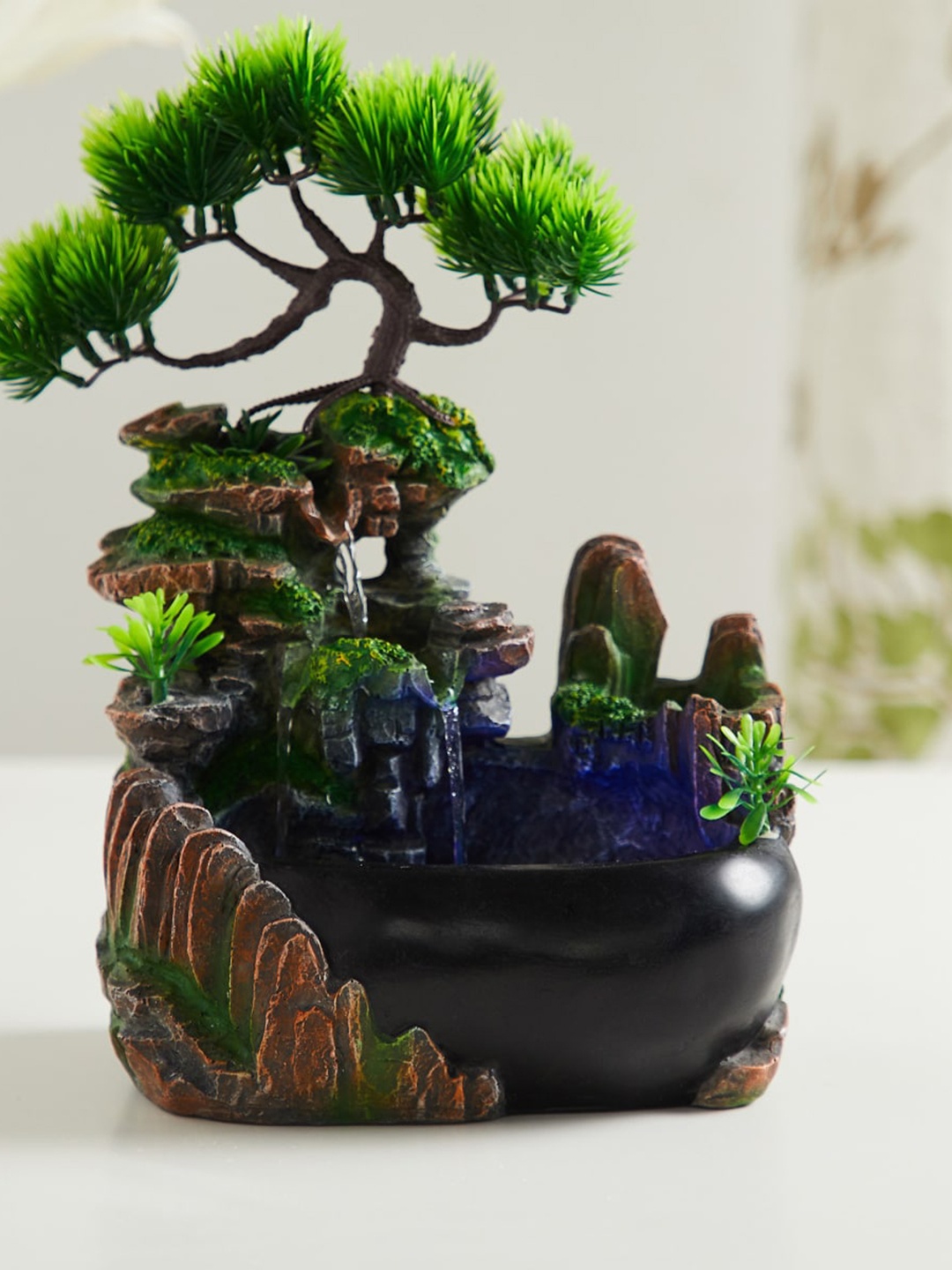 

Home Centre Alpine Brown & Green Tree House Water Fountain