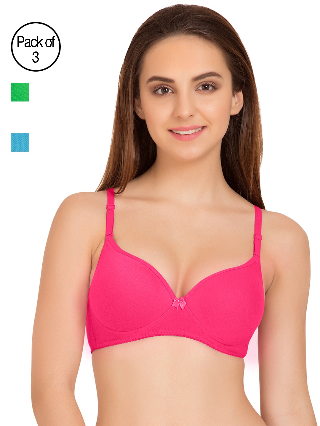 

Tweens Pack of 3 Medium-Coverage T-shirt Bras TW91520, Pink