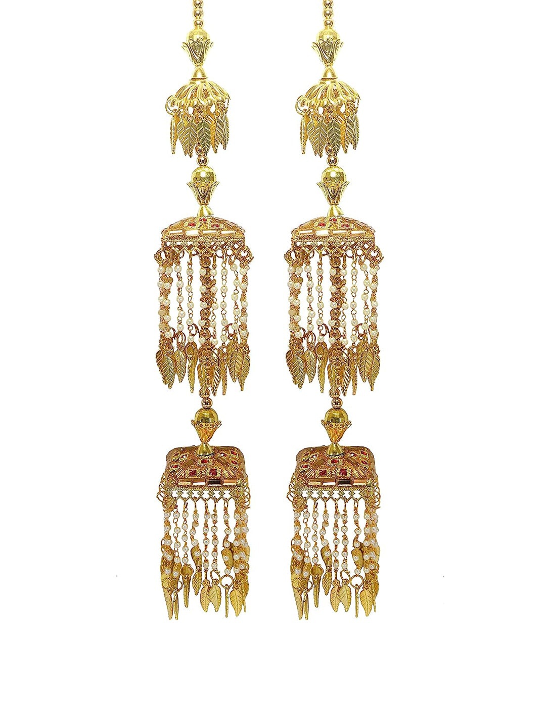 

NMII Set Of 2 Gold-Plated Stone-Studded & Beaded Kaleeras