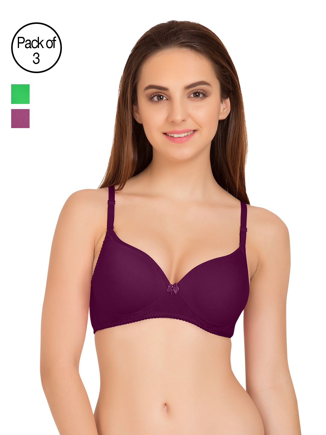 

Tweens Pack of 3 Full-Coverage T-shirt Bras TW91520, Purple