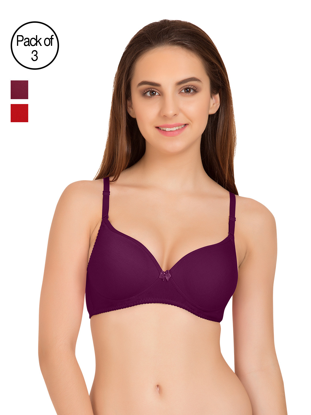 

Tweens Pack of 3 Full-Coverage T-shirt Bras TW91520, Purple