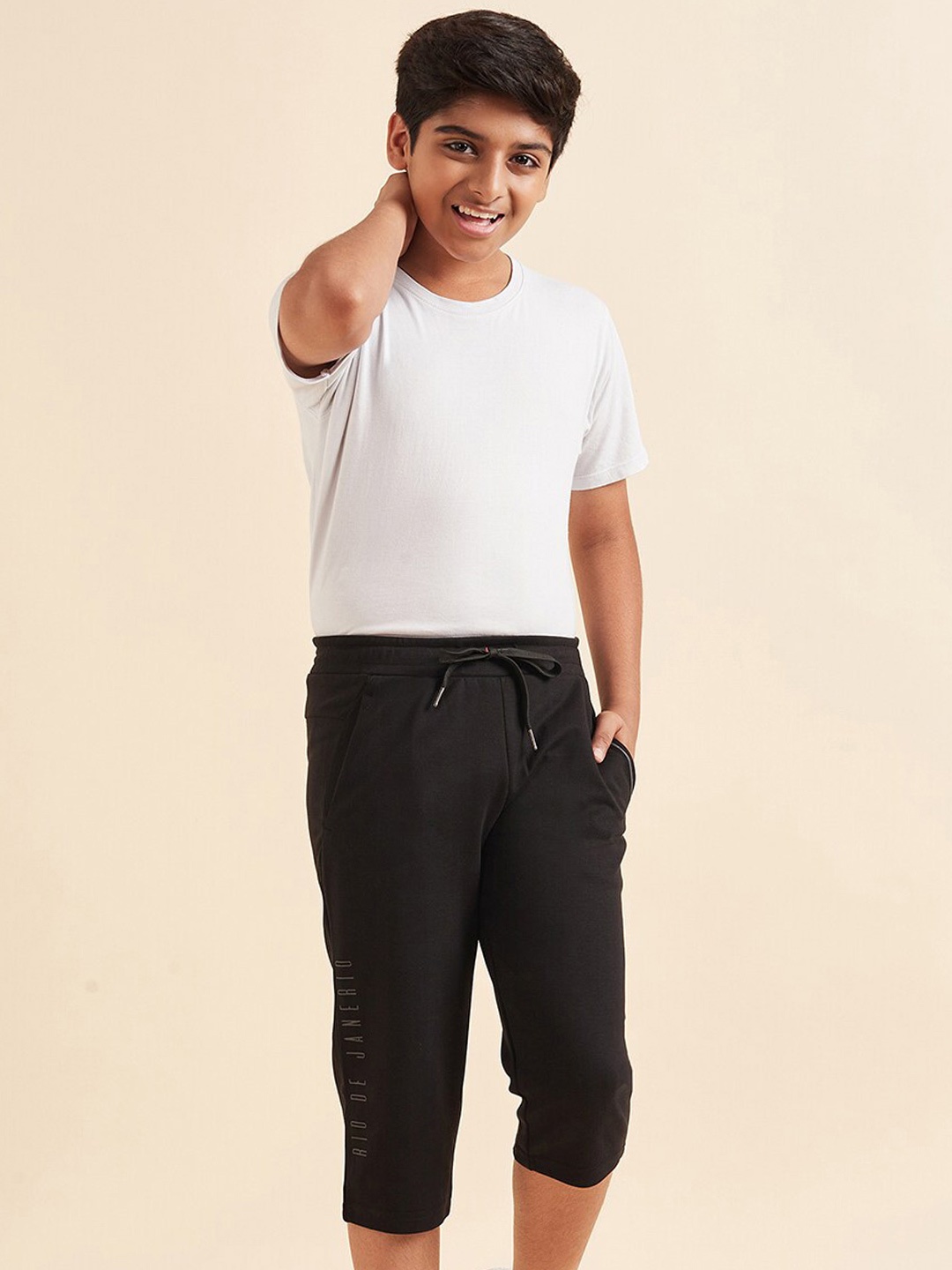 

Sweet Dreams Boys Mid-Rise Cotton Shorts, Black