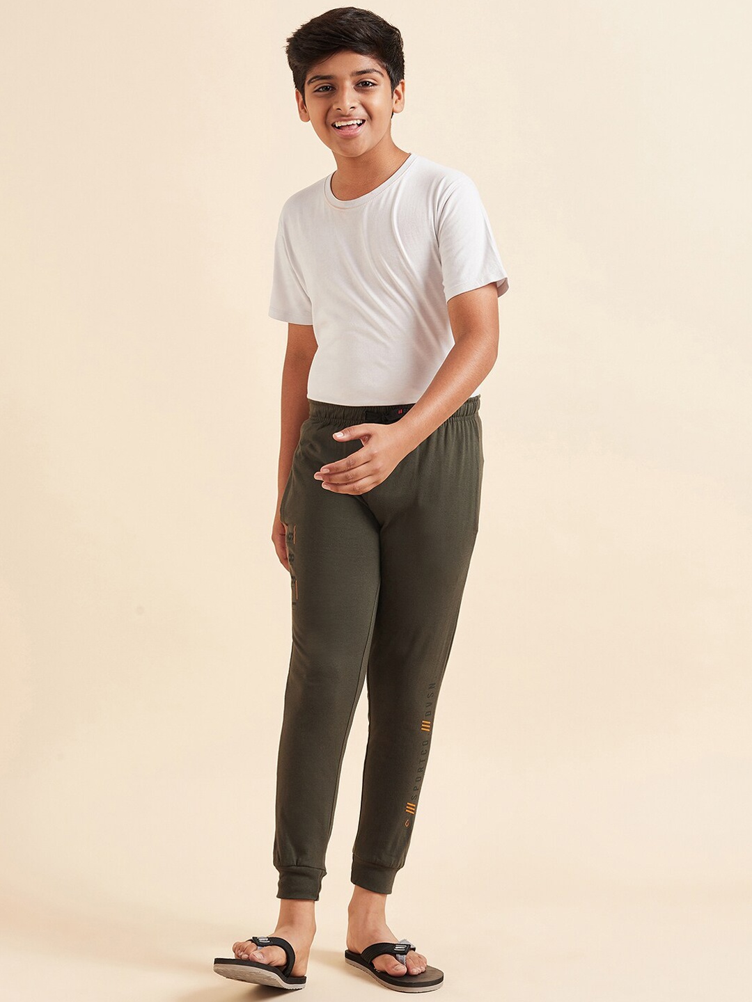 

Sweet Dreams Boys Olive Green Cotton Jogger Lounge Pants