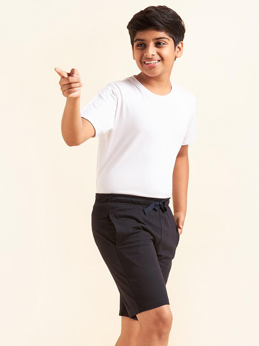 

Sweet Dreams Boys Solid Lounge Shorts, Navy blue