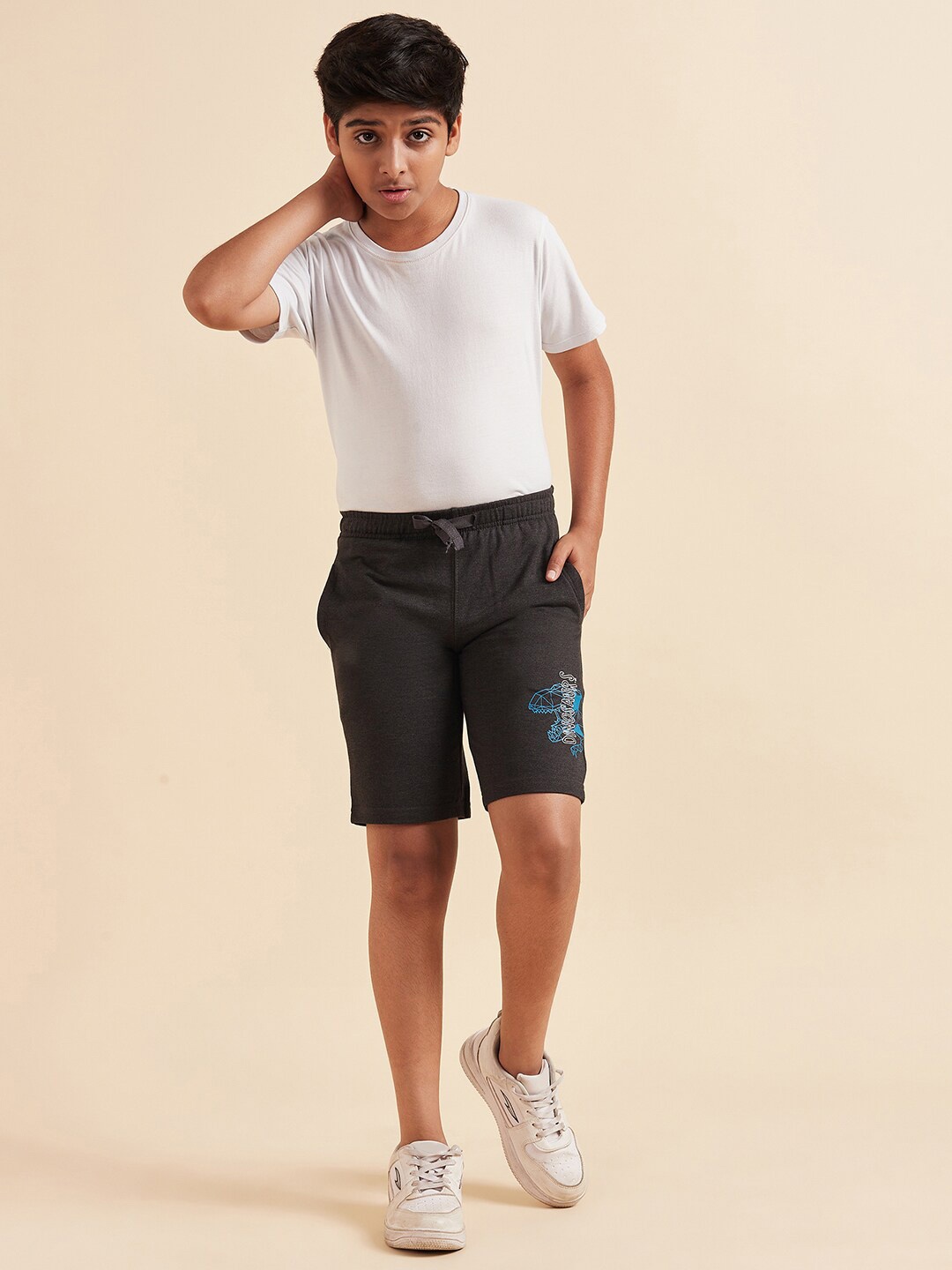 

Sweet Dreams Boys Solid Lounge Shorts, Charcoal