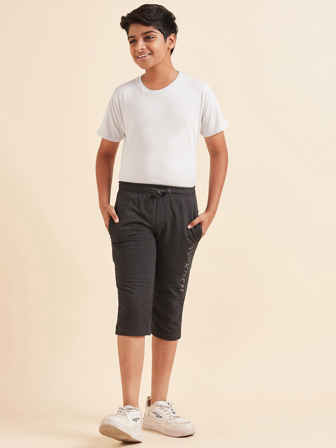 

Sweet Dreams Boys Solid Lounge Shorts, Charcoal