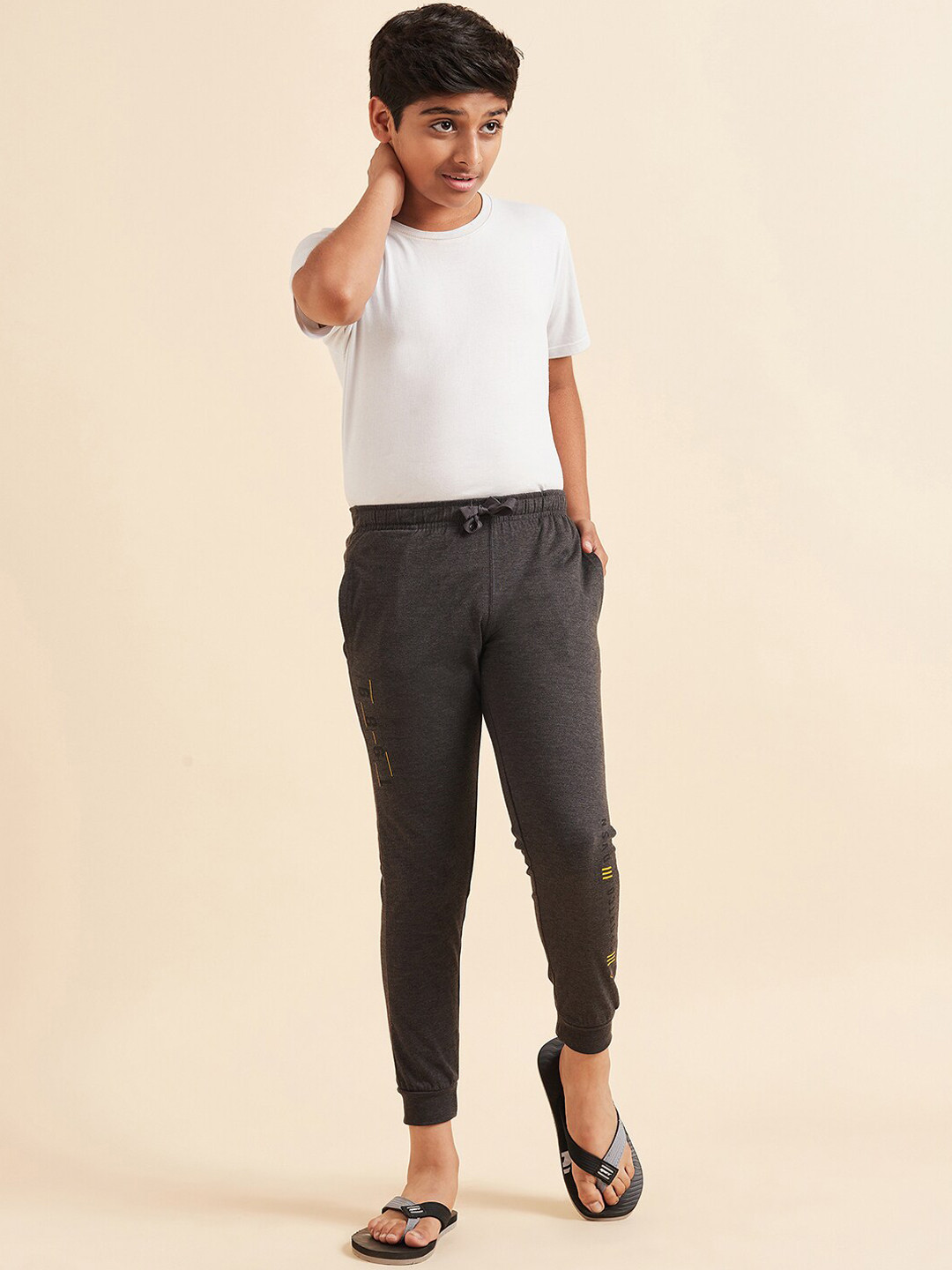 

Sweet Dreams Boys Charcoal Mid-Rise Lounge Joggers