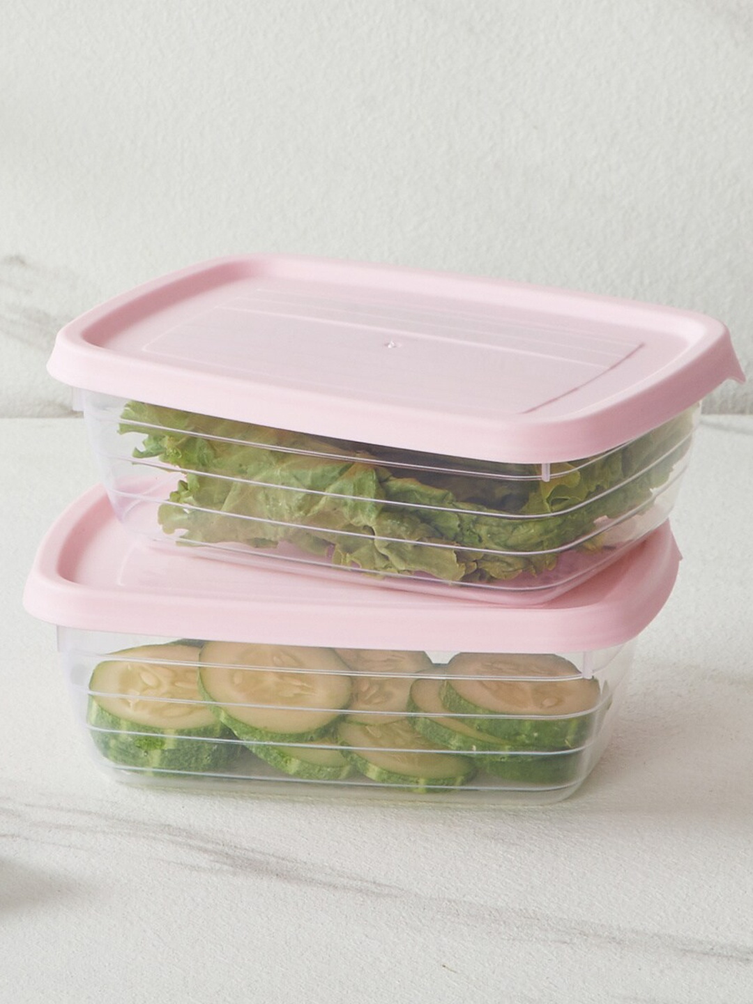 

Home Centre Fiesta Valiant Pink & Transparent 2 Pieces Food Containers 600 ML Each