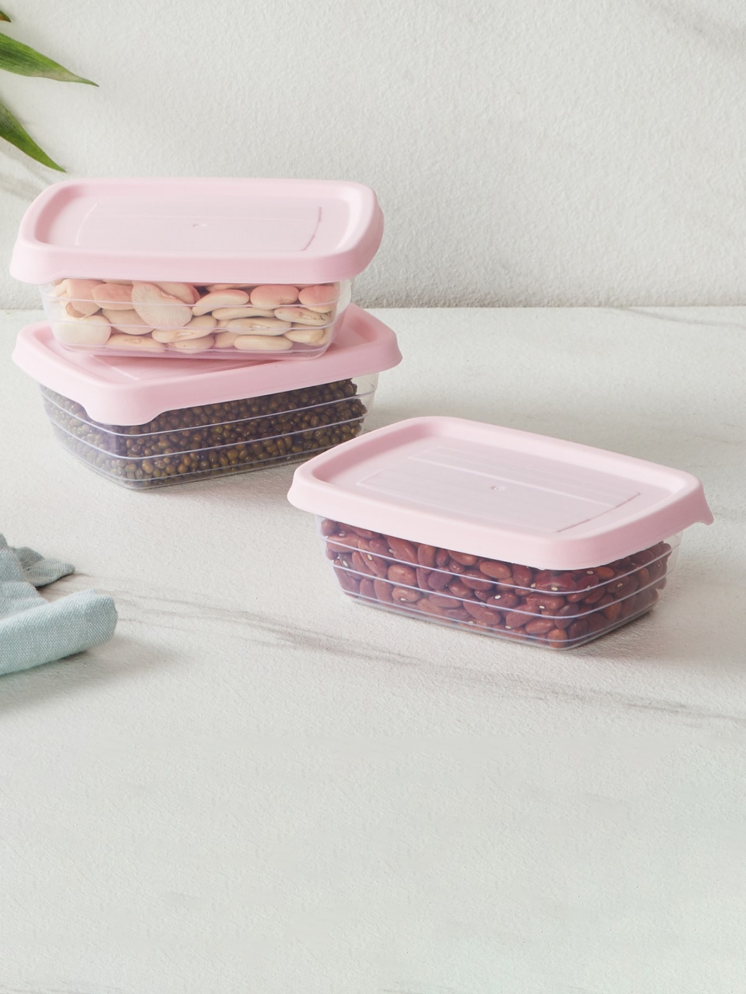 

Home Centre Fiesta Valiant Pink & Transparent 3 Pieces Food Containers 300 ML Each