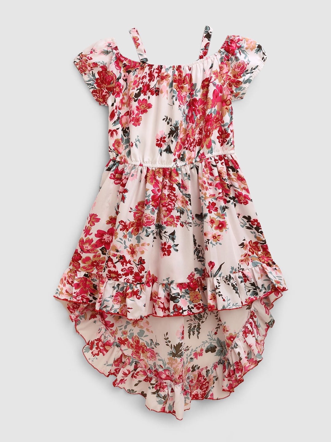 

HERE&NOW White Floral Print Crepe Fit & Flare Dress