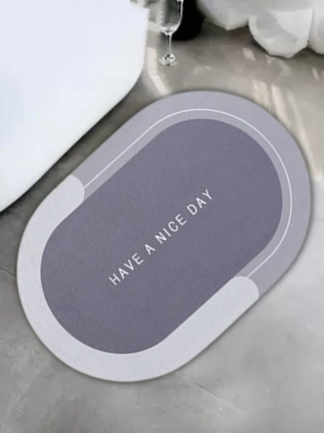 

Kuber Industries Grey Printed Quick Dry Doormat