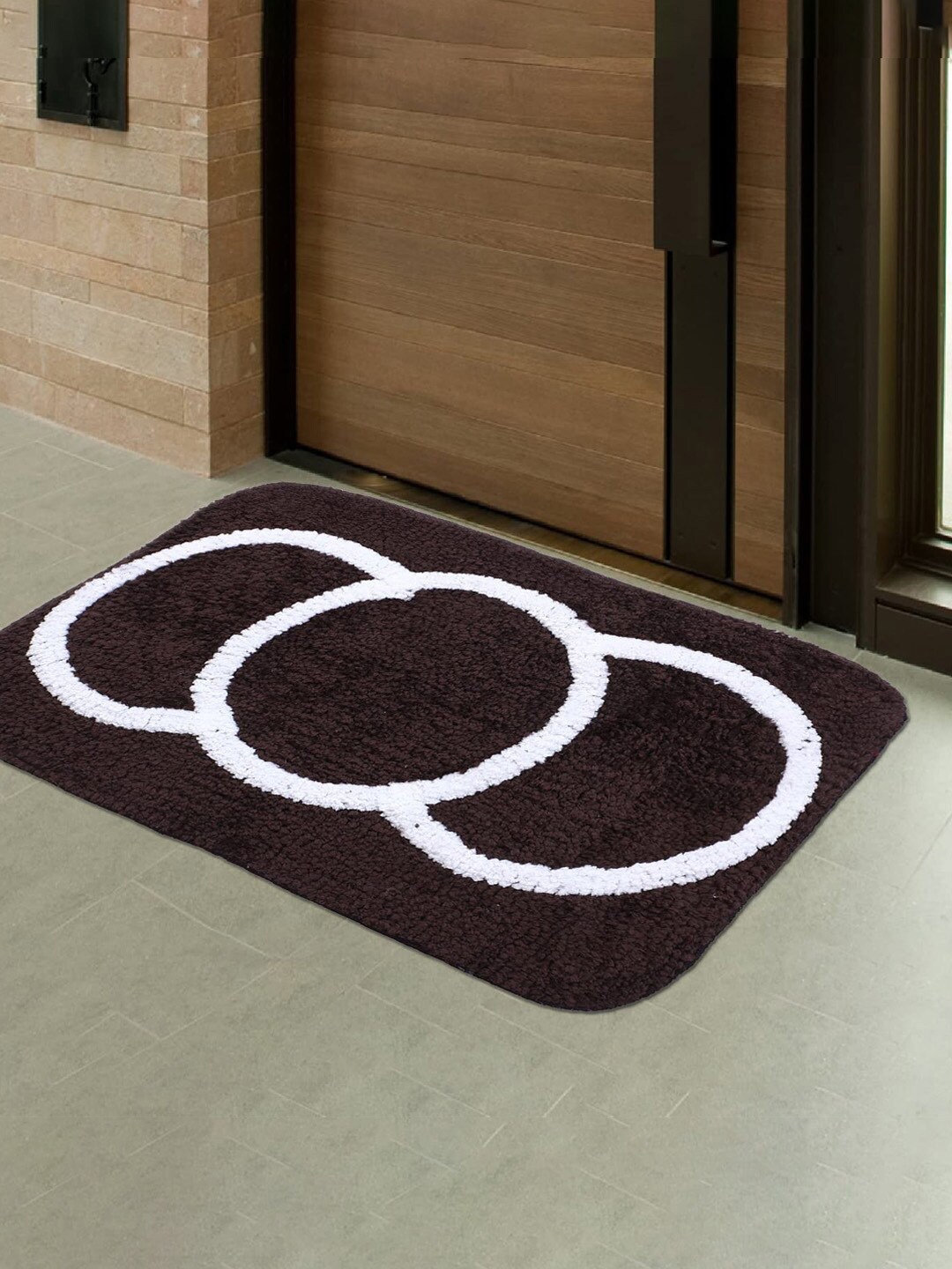 

Kuber Industries Blue & Black 2-Pieces Anti-Skid Doormats, Grey