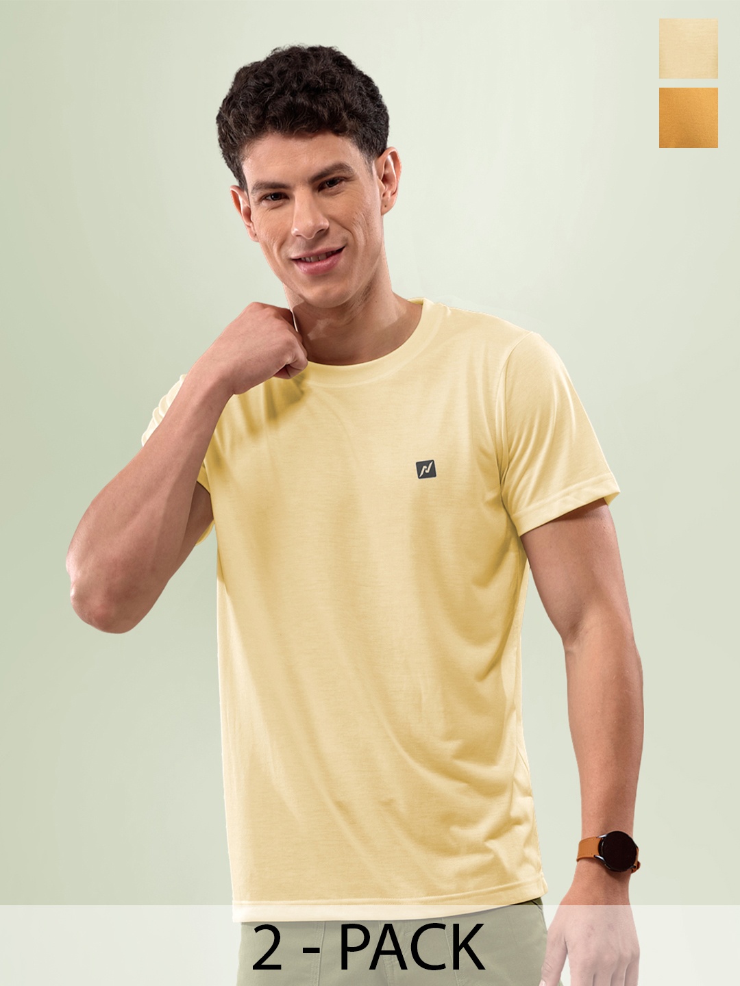 

LUX NITRO Pack Of 2 Anti Odour Lounge T-shirt, Multi