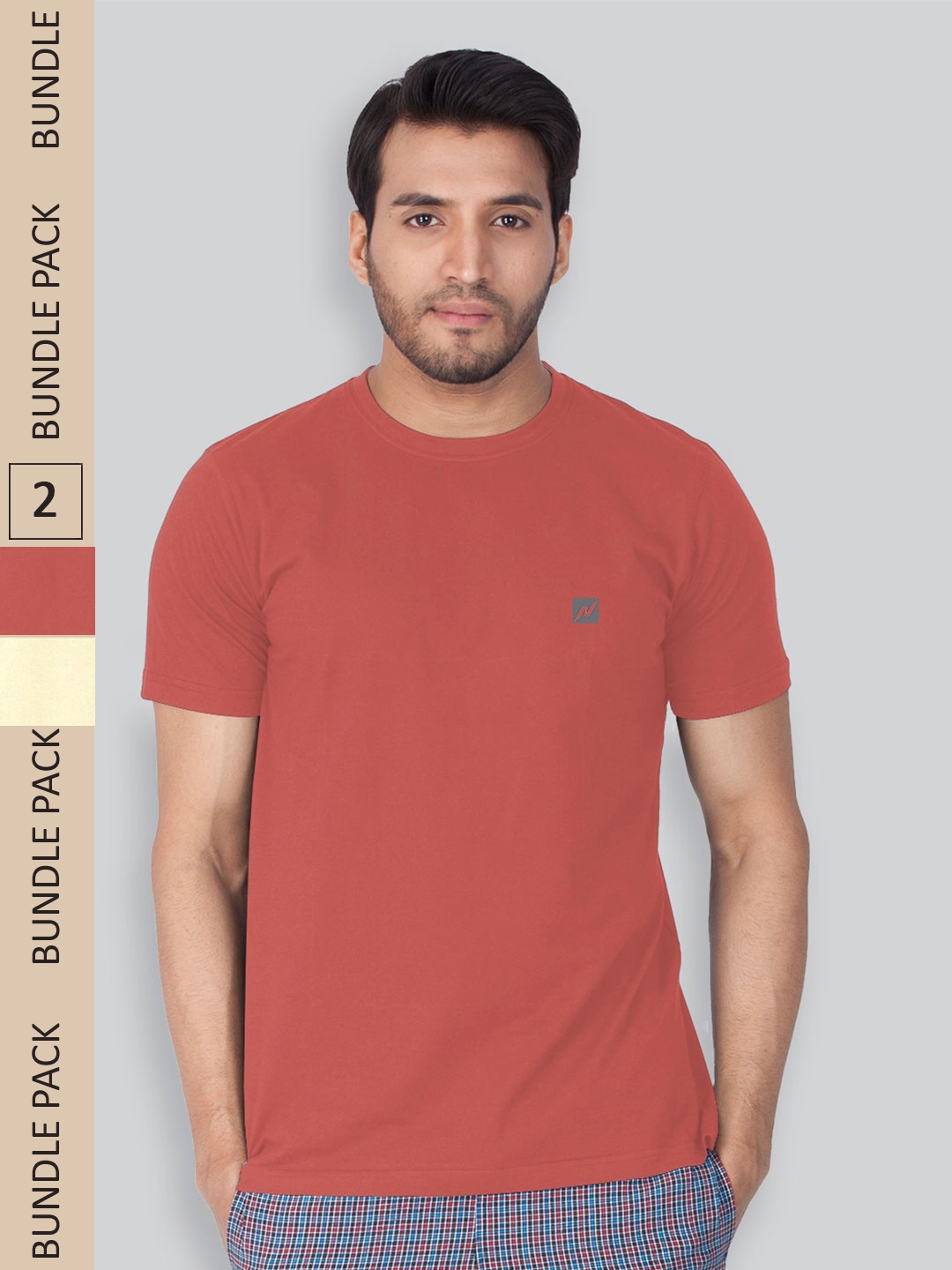 

LUX NITRO Pack Of 2 Anti Odour Lounge T-shirts, Coral